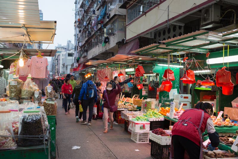 Κινεζική αγορά σε Kowloon, Χονγκ Κονγκ στοκ εικόνες με δικαίωμα ελεύθερης χρήσης